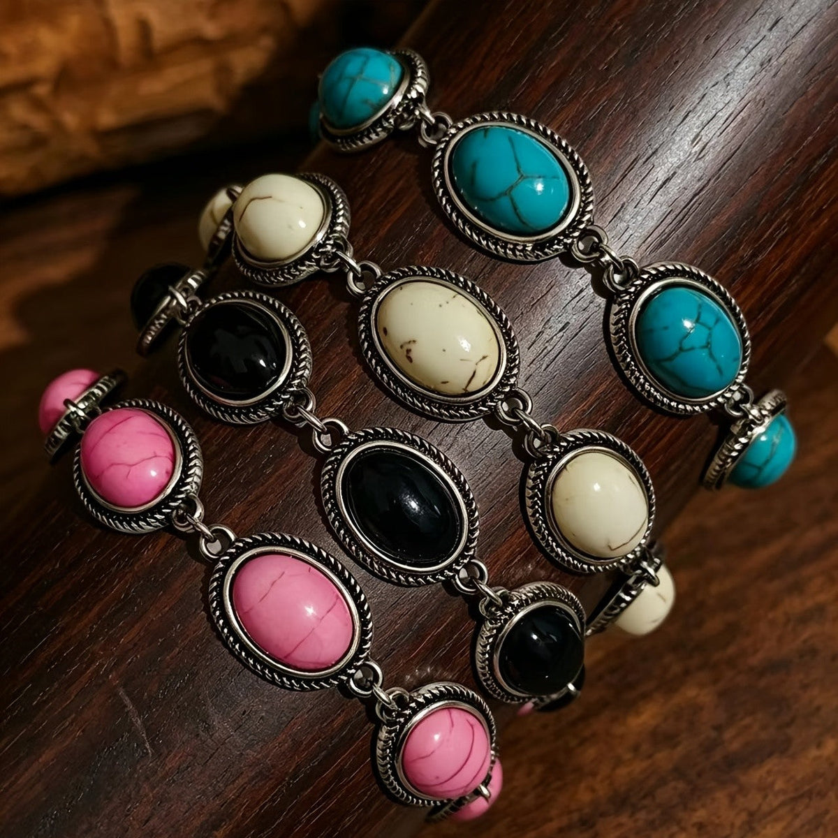 Oval Turquoise Link Bracelet