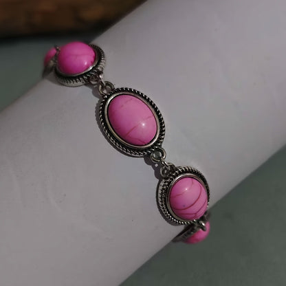 Oval Turquoise Link Bracelet