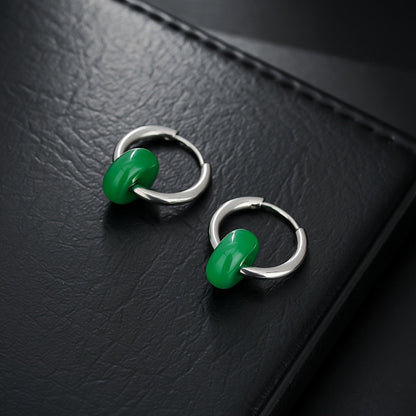 Turquoise Oval Hoop Earrings