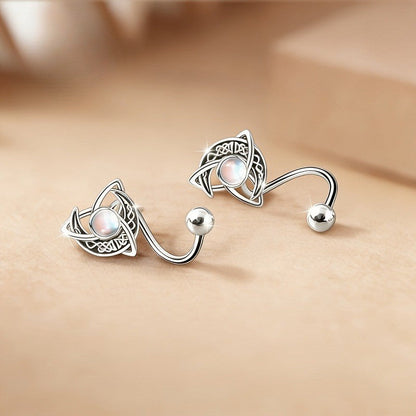 Celtic Knot Moon Stud Earrings
