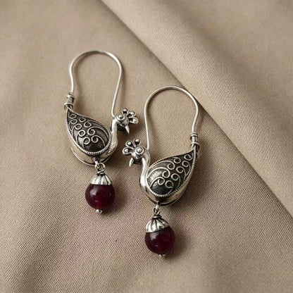 Peacock Scrollwork Drop Earrings