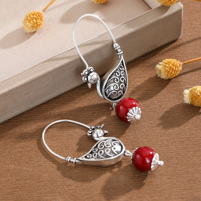 Peacock Scrollwork Drop Earrings