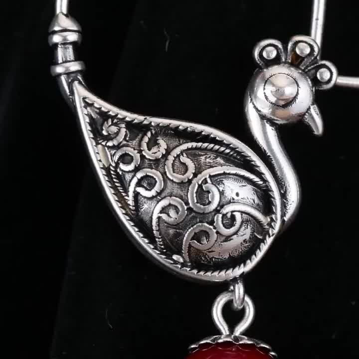 Peacock Scrollwork Drop Earrings