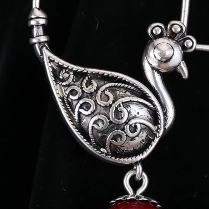 Peacock Scrollwork Drop Earrings