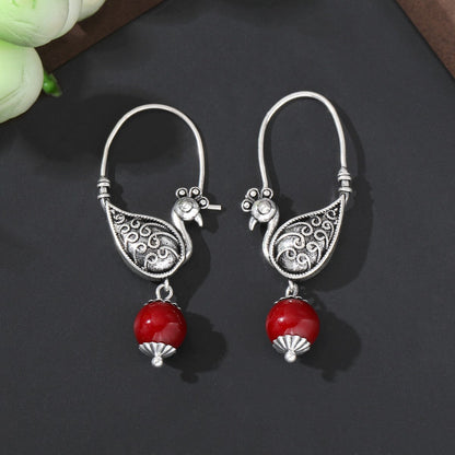Peacock Scrollwork Drop Earrings