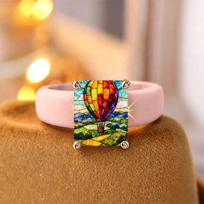 Stained Glass Hot Air Balloon Ring