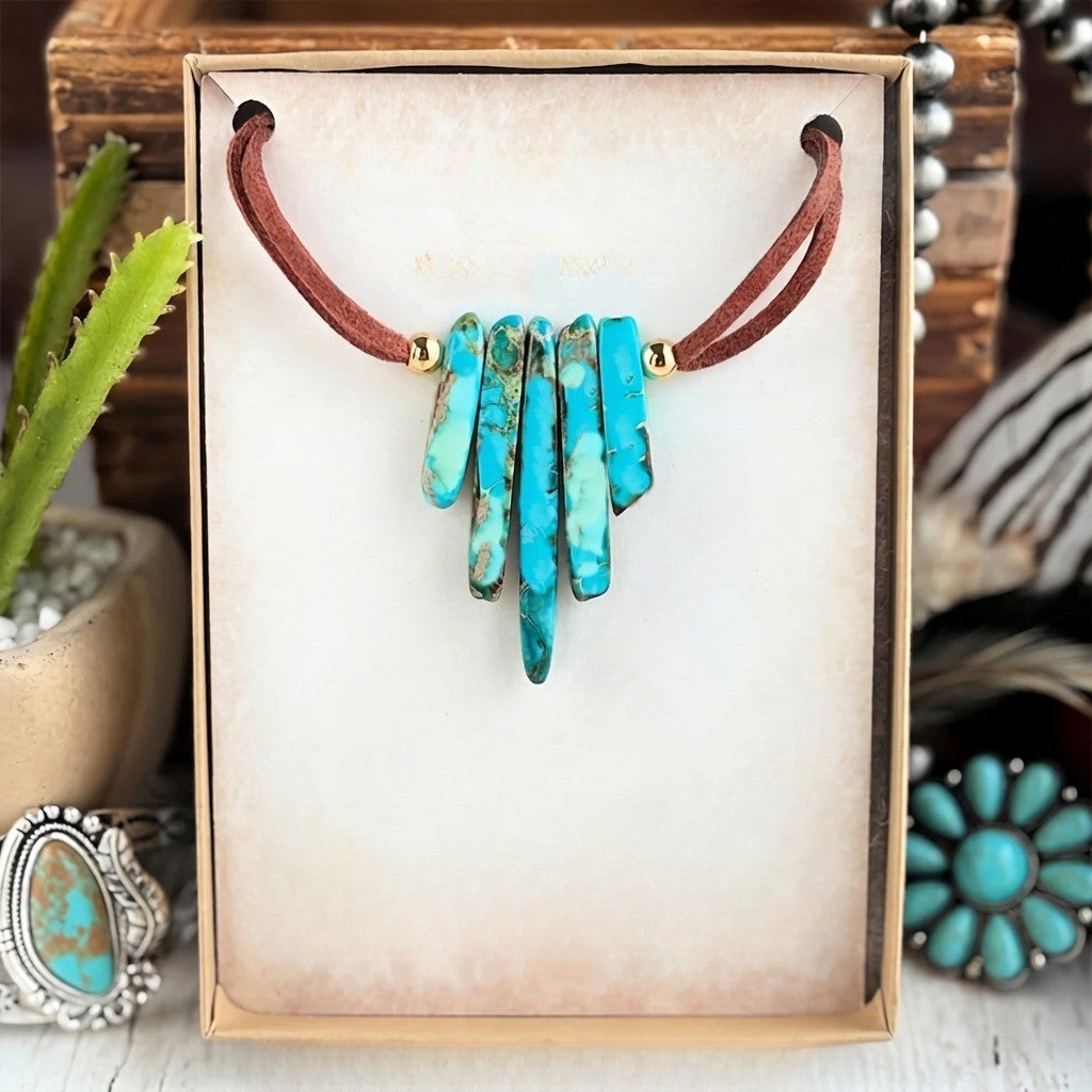 Ocean Stone Fringe Necklace