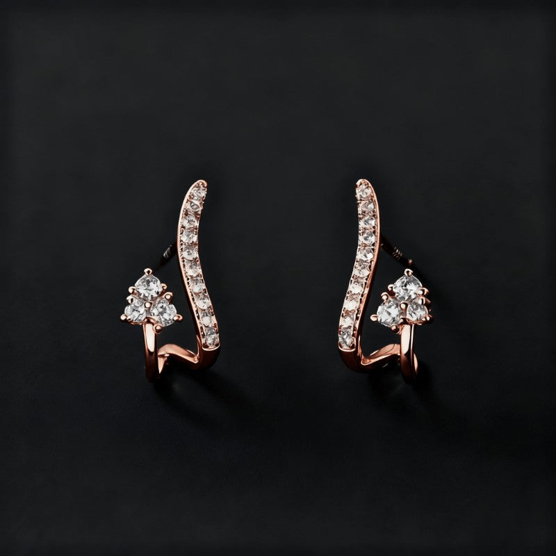 Curved Zircon Earrings