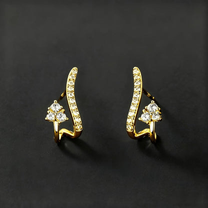 Curved Zircon Earrings