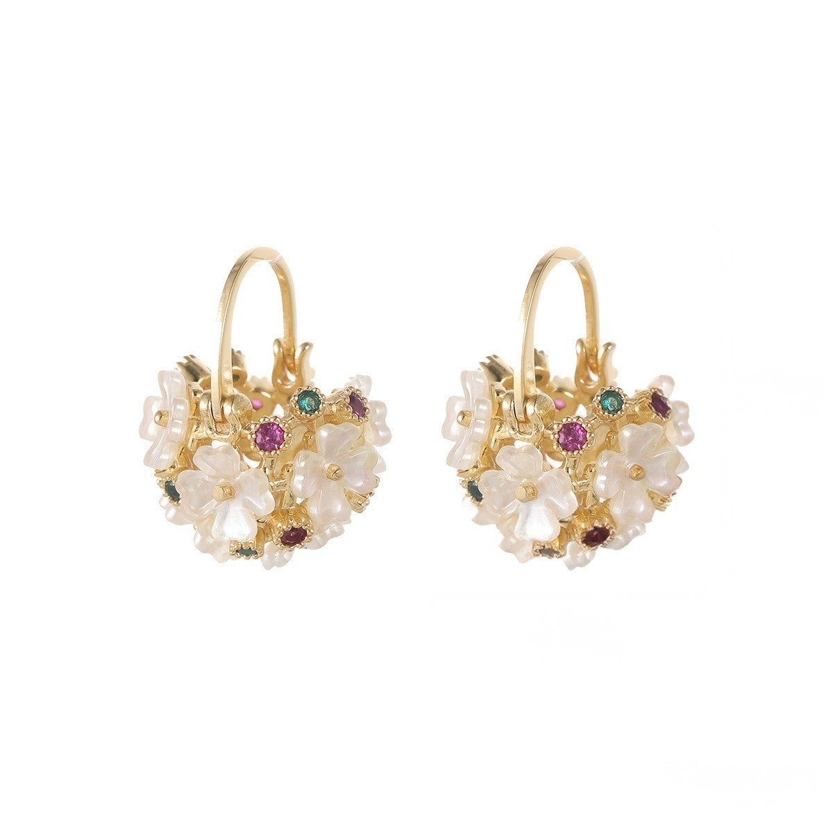 Floral Glass Cluster Earrings