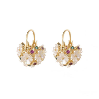 Floral Glass Cluster Earrings