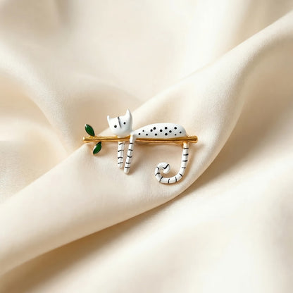Reclining Cat Brooch