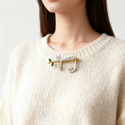 Reclining Cat Brooch