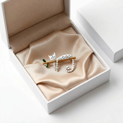 Reclining Cat Brooch