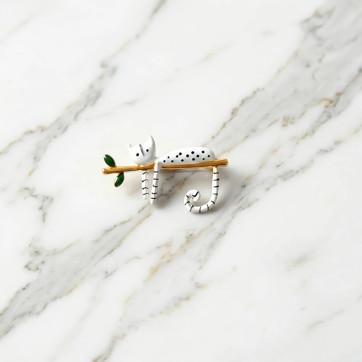 Reclining Cat Brooch