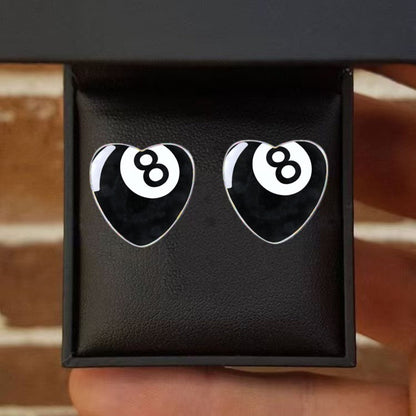 Eight Ball Heart Earrings