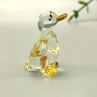 Crystal Duck Figurine Pair