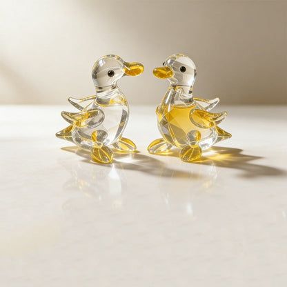 Crystal Duck Figurine Pair