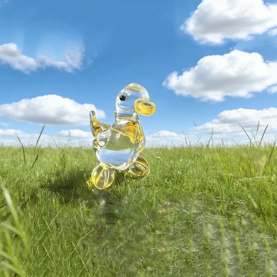 Crystal Duck Figurine Pair
