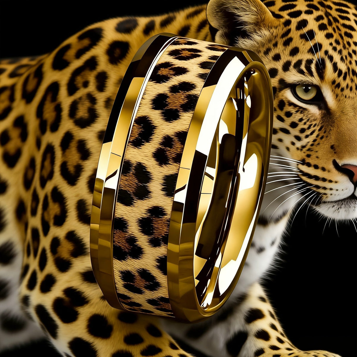 Leopard Print Wide Band Ring