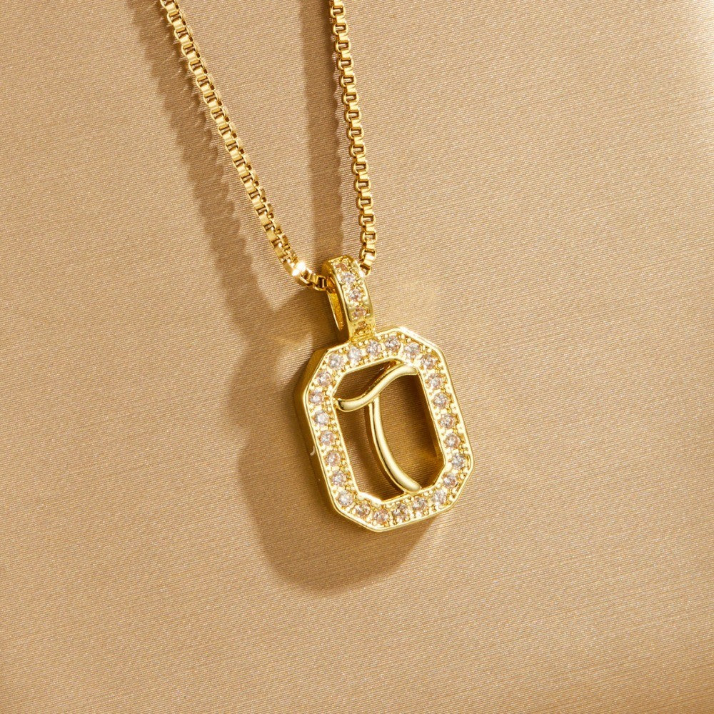 Crystal Initial Octagon Necklace