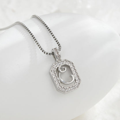 Crystal Initial Octagon Necklace