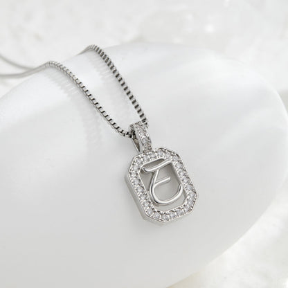 Crystal Initial Octagon Necklace