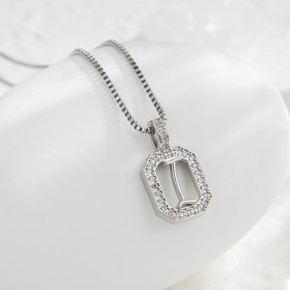Crystal Initial Octagon Necklace