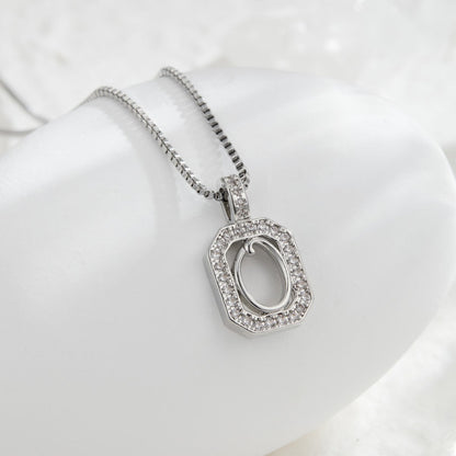 Crystal Initial Octagon Necklace