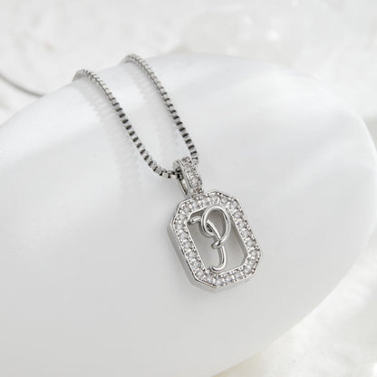 Crystal Initial Octagon Necklace