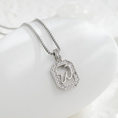 Crystal Initial Octagon Necklace