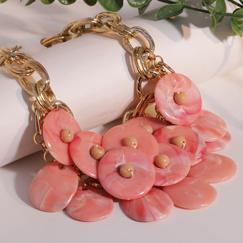 Swirl Resin Statement Necklace
