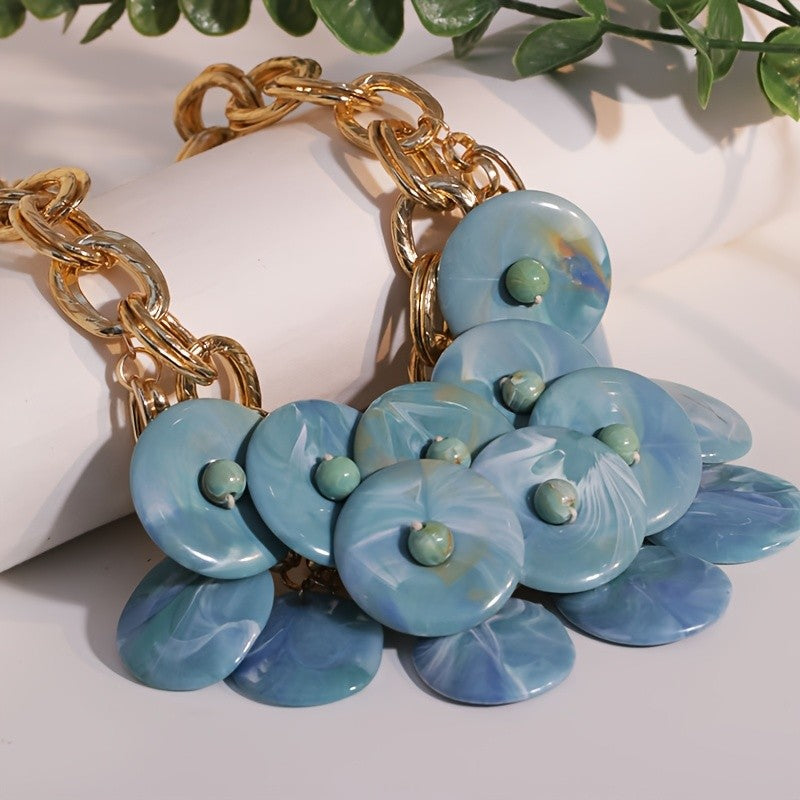 Swirl Resin Statement Necklace
