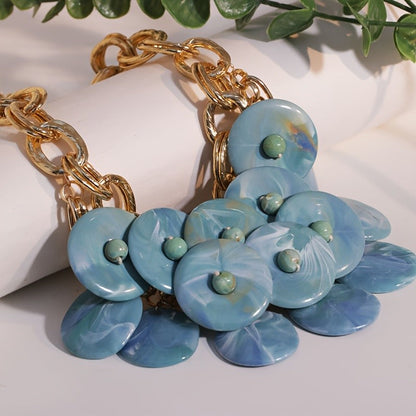Swirl Resin Statement Necklace