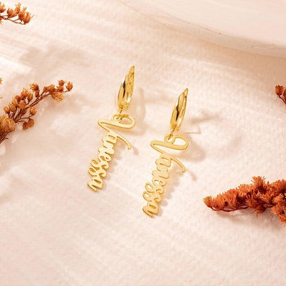 Custom Vertical Name Earring