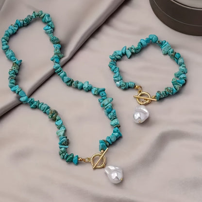 Turquoise Pearl Jewelry Set