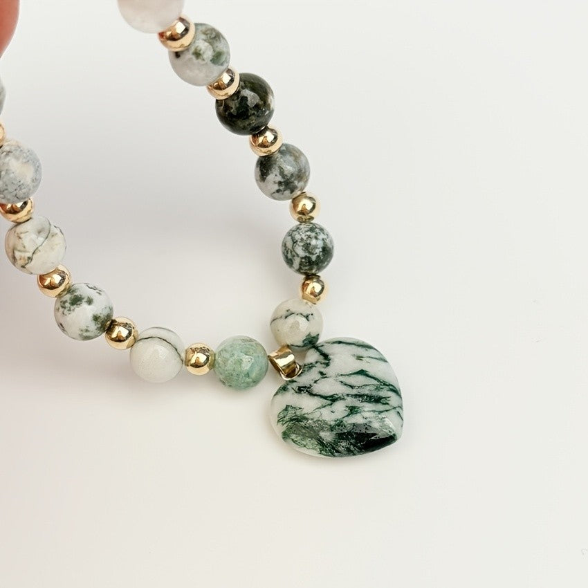 Green Marble Heart Necklace