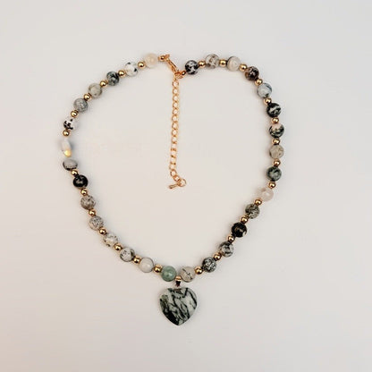 Green Marble Heart Necklace