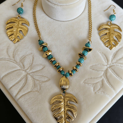 Monstera Leaf Jewelry Set