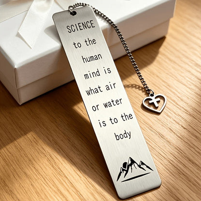 Mountain & Quote Stainless Steel Bookmark