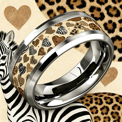 Leopard & Zebra Heart Ring
