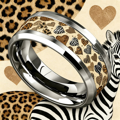 Leopard & Zebra Heart Ring