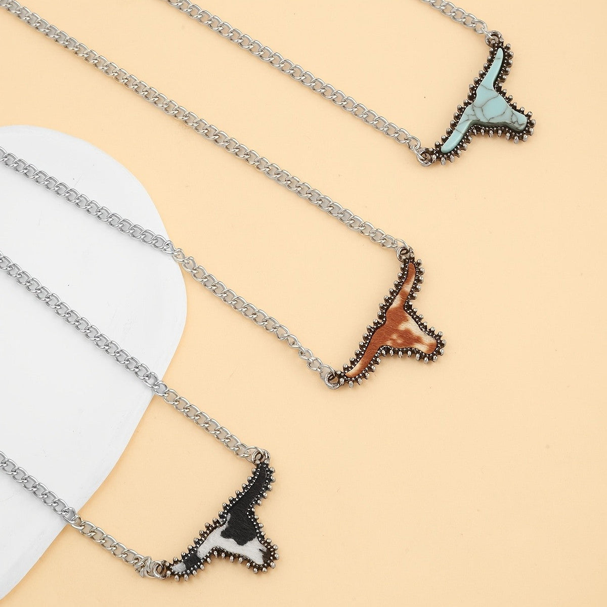 Layered Bull Head Necklace Set
