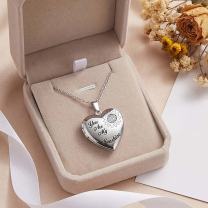 You Are My Sunshine Heart Locket Necklace