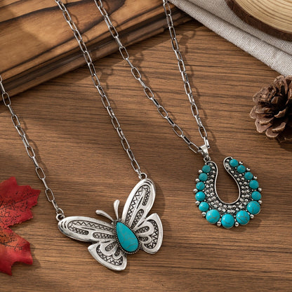 Turquoise Horseshoe Necklace