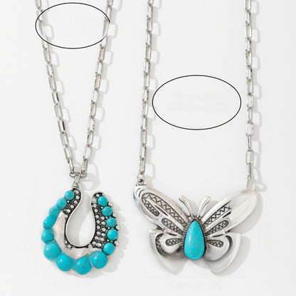 Turquoise Horseshoe Necklace