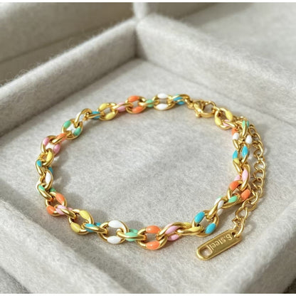 Colorful Enamel Link Bracelet