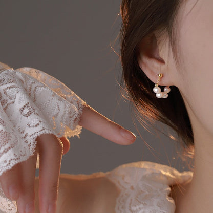 Baroque Pearl Circle Earrings