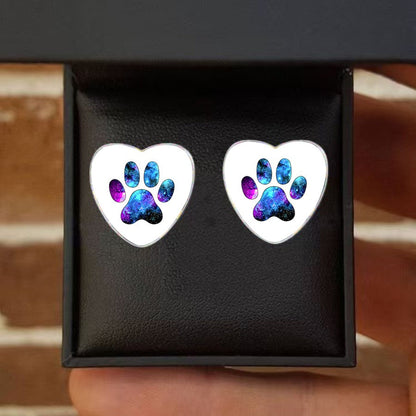 Galaxy Paw Heart Earrings
