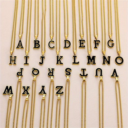 Bold Block Letter Initial Necklace